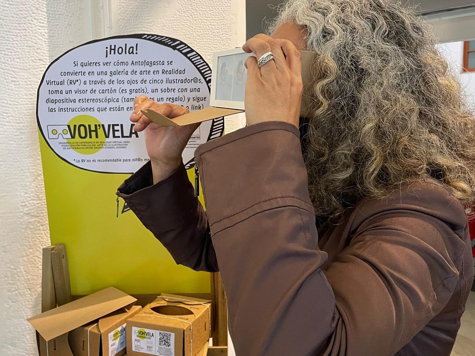Mujer con visores del proyecto "Voh’Vela 360°" 